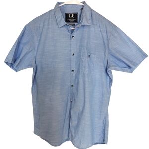 Louis Philippe Jermyn Slim Fit Light Blue Cotton Button Shirt Size 40 (US M)